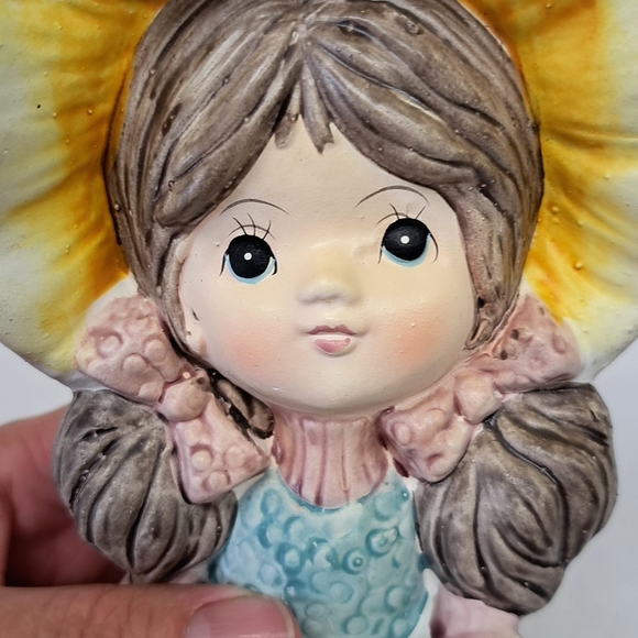 Vintage Chalkware hand-painted bonnet girl coin bank marked Japan - Picture 5 of 7
